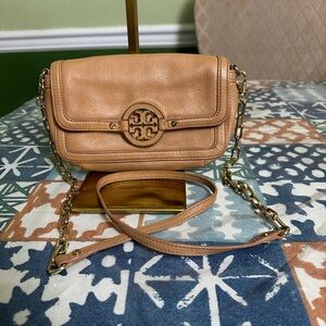 Tory Burch light brown crossbody purse
